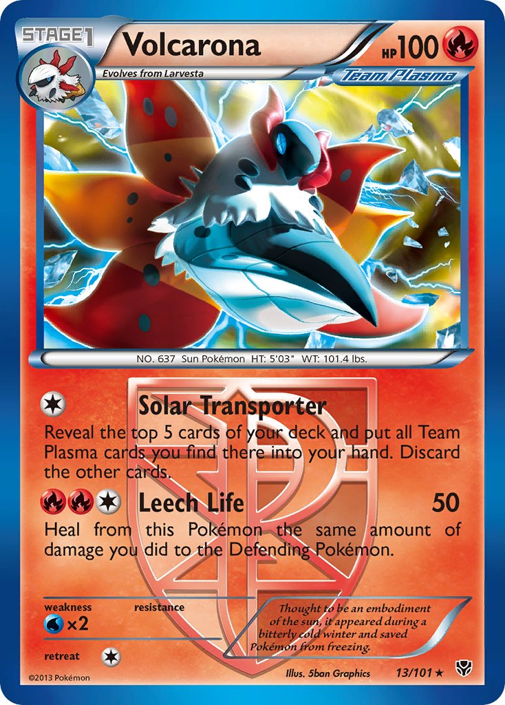 Volcarona (13/101) (Theme Deck Exclusive) [Black & White: Plasma Blast] - Destination Retro