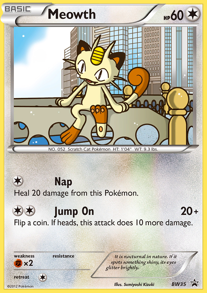 Meowth (BW35) [Black & White: Black Star Promos] - Destination Retro