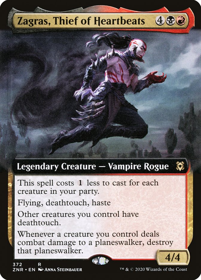 Zagras, Thief of Heartbeats (Extended Art) [Zendikar Rising] - Destination Retro