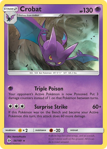 Crobat (56/149) (Cosmos Holo) (Blister Exclusive) [Sun & Moon: Base Set] - Destination Retro