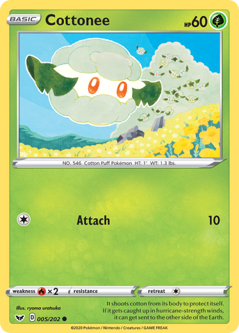 Cottonee (5/202) [Sword & Shield: Base Set] - Destination Retro