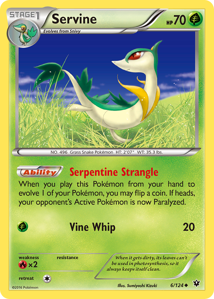 Servine (6/124) [XY: Fates Collide] - Destination Retro