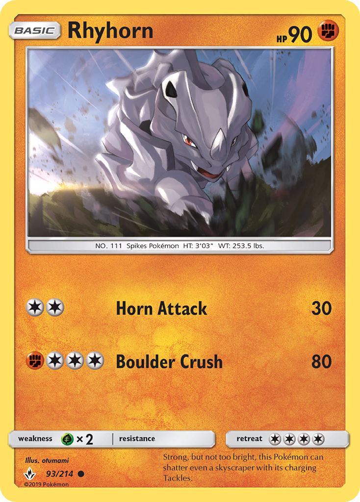 Rhyhorn (93/214) [Sun & Moon: Unbroken Bonds] - Destination Retro