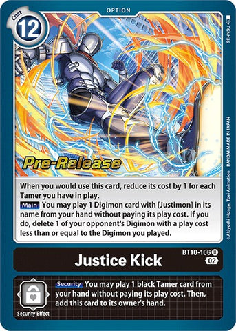 Justice Kick [BT10-106] [Xros Encounter Pre-Release Cards] - Destination Retro