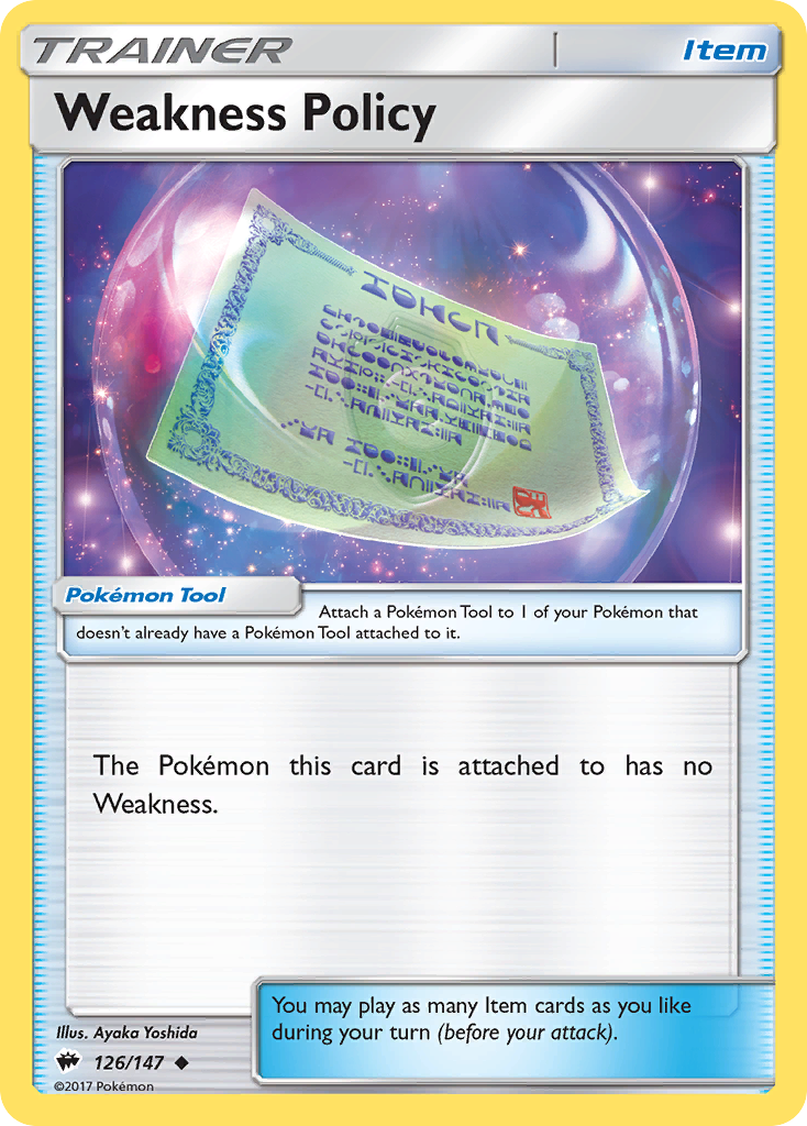 Weakness Policy (126/147) [Sun & Moon: Burning Shadows] - Destination Retro