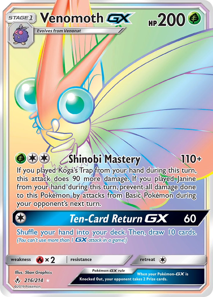 Venomoth GX (216/214) [Sun & Moon: Unbroken Bonds] - Destination Retro
