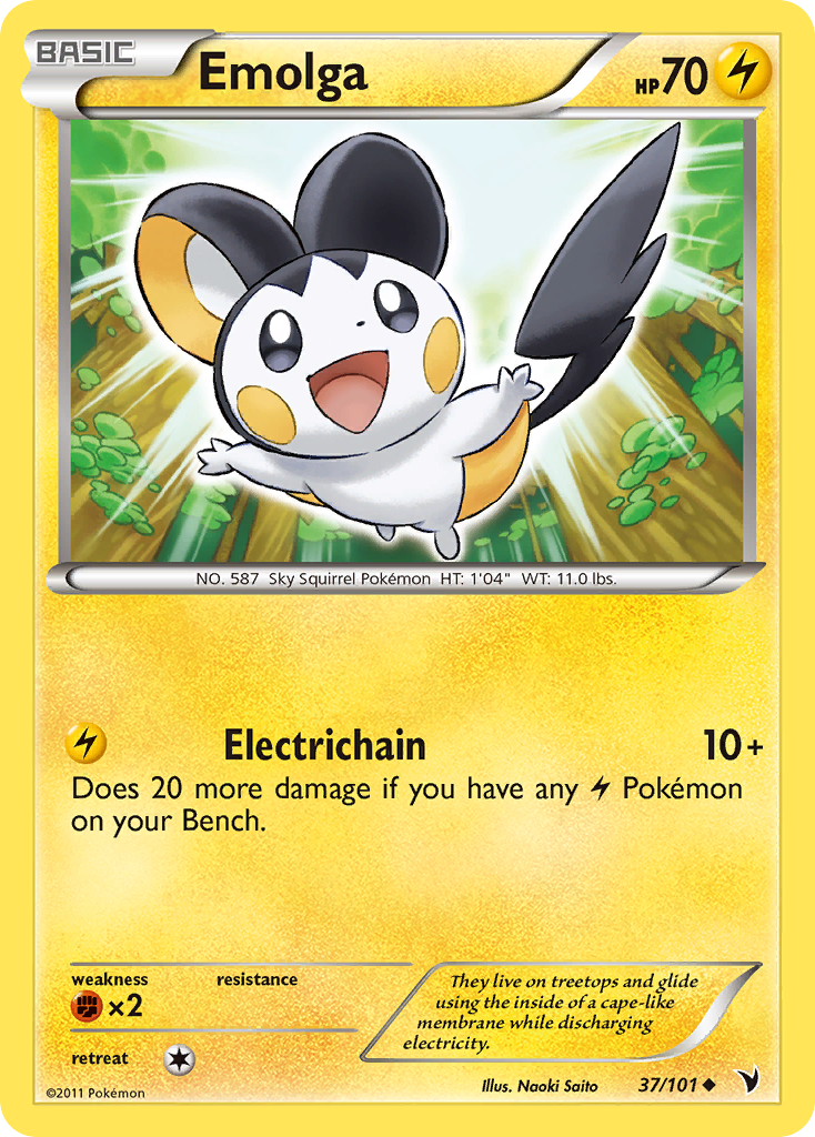 Emolga (37/101) [Black & White: Noble Victories] - Destination Retro