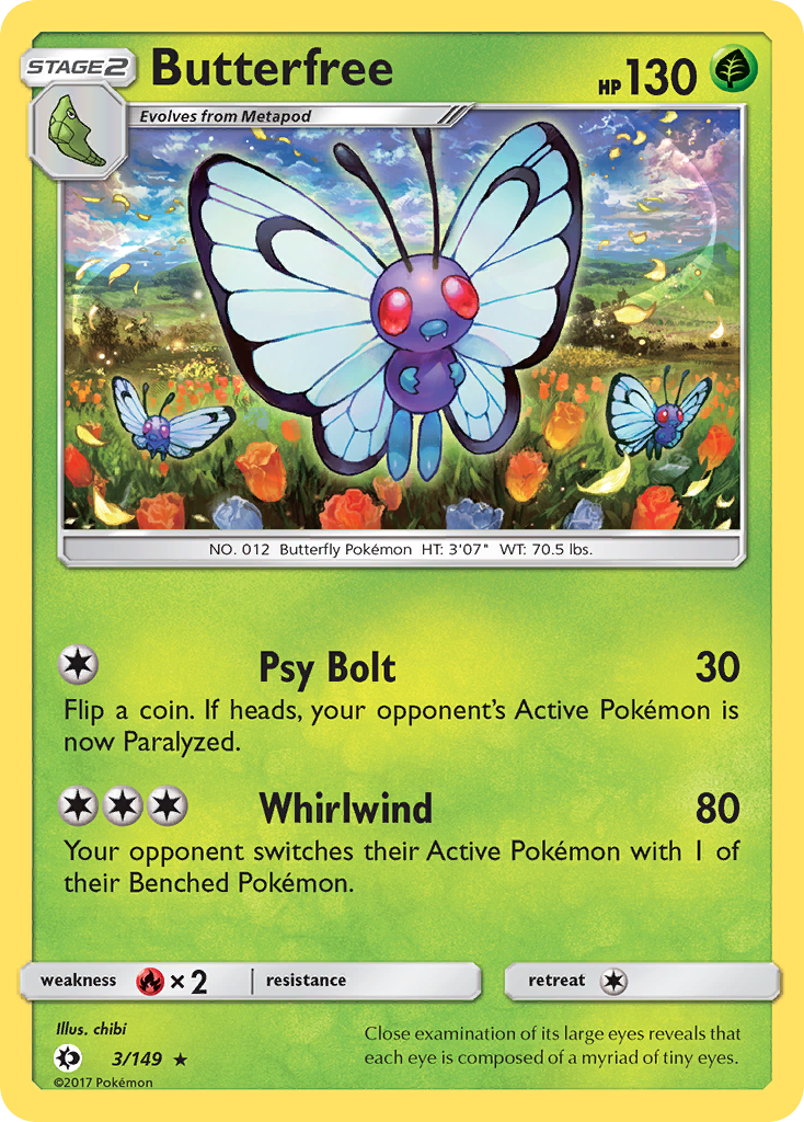 Butterfree (3/149) [Sun & Moon: Base Set] - Destination Retro
