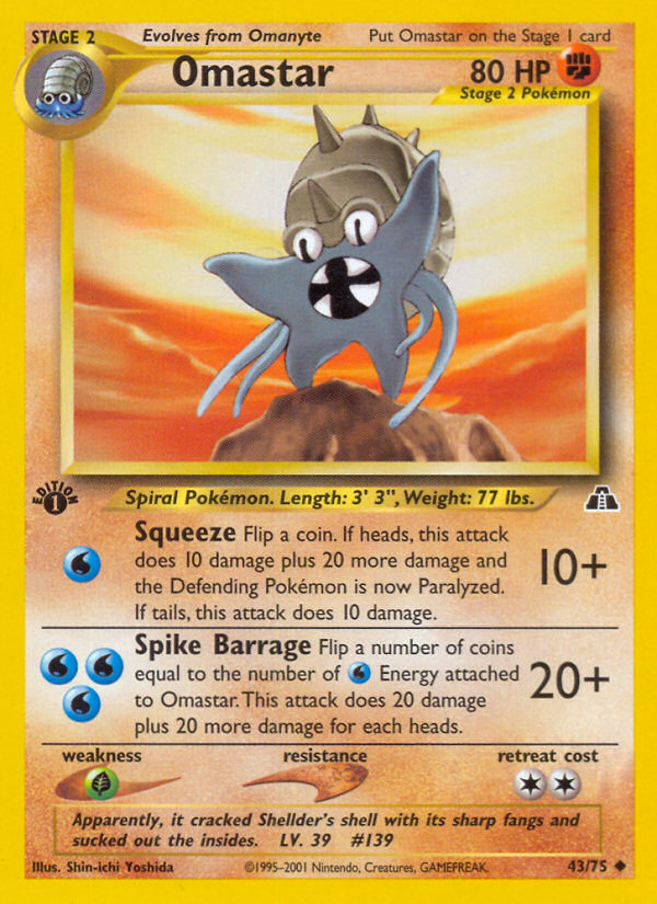 Omastar (43/75) [Neo Discovery 1st Edition] - Destination Retro