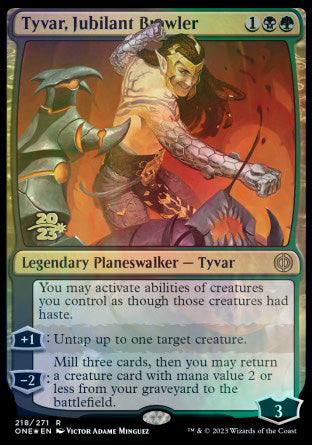 Tyvar, Jubilant Brawler [Phyrexia: All Will Be One Prerelease Promos] - Destination Retro