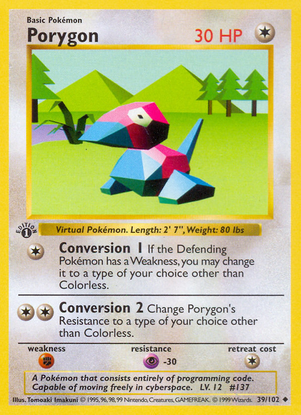 Porygon (39/102) [Base Set 1st Edition] - Destination Retro