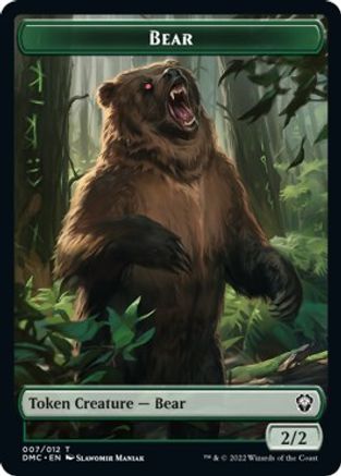 Kavu // Bear Double-sided Token [Dominaria United Commander Tokens] - Destination Retro