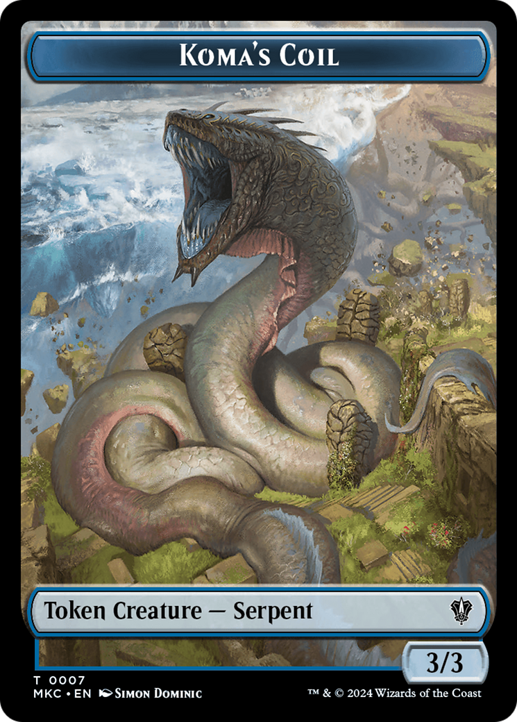Tentacle // Koma's Coil Double-Sided Token [Murders at Karlov Manor Commander Tokens] - Destination Retro