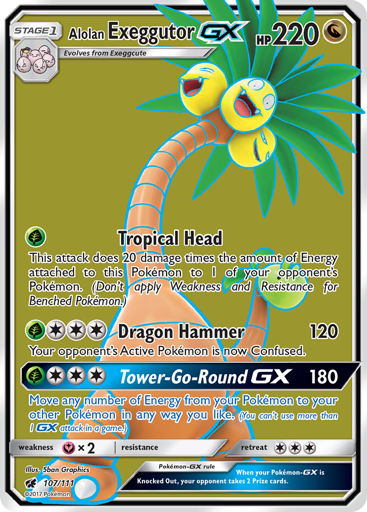 Alolan Exeggutor GX (107/111) [Sun & Moon: Crimson Invasion] - Destination Retro
