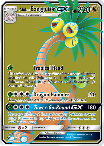 Alolan Exeggutor GX (107/111) [Sun & Moon: Crimson Invasion] - Destination Retro