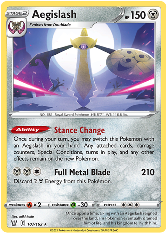 Aegislash (107/163) (107/163) [Sword & Shield: Battle Styles] - Destination Retro