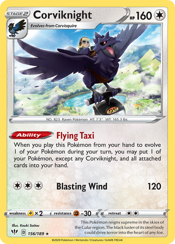 Corviknight (156/189) [Sword & Shield: Darkness Ablaze] - Destination Retro