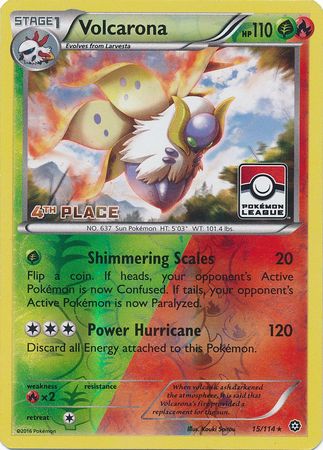 Volcarona (15/114) (League Promo 4th Place) [XY: Steam Siege] - Destination Retro