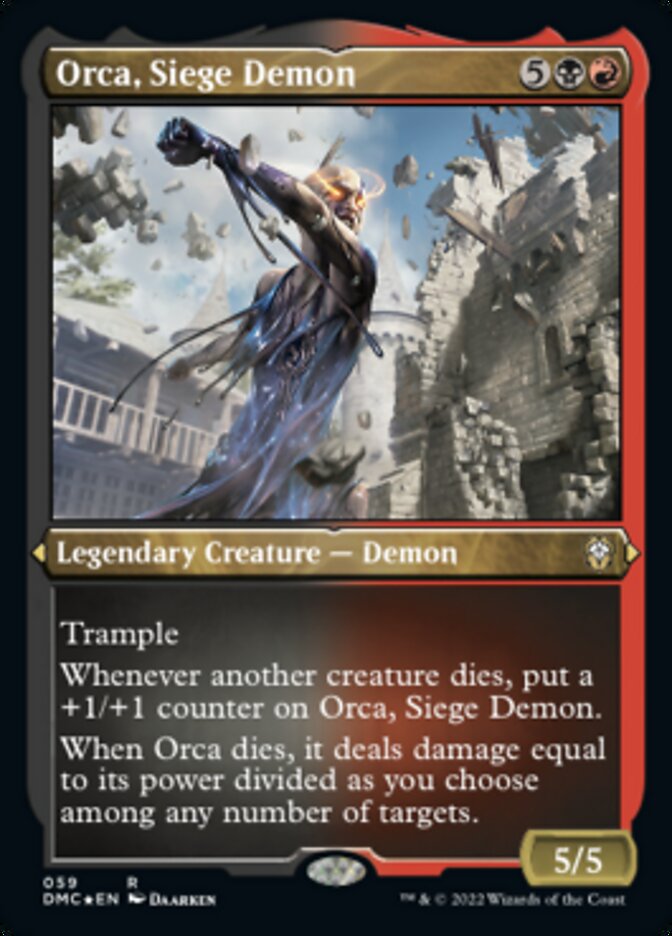 Orca, Siege Demon (Foil Etched) [Dominaria United Commander] - Destination Retro