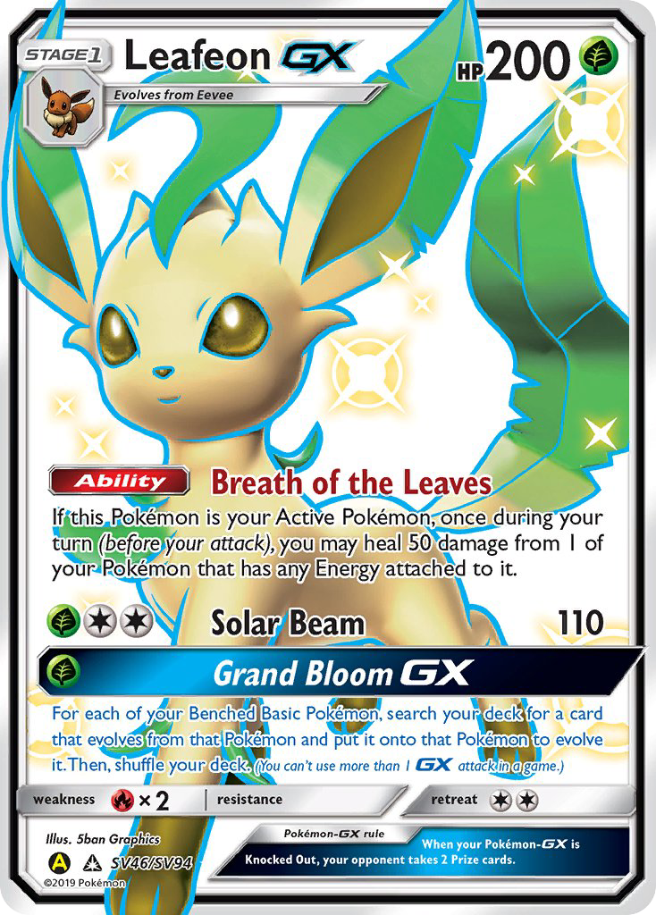 Leafeon GX (SV46/SV94) [Sun & Moon: Hidden Fates - Shiny Vault] - Destination Retro
