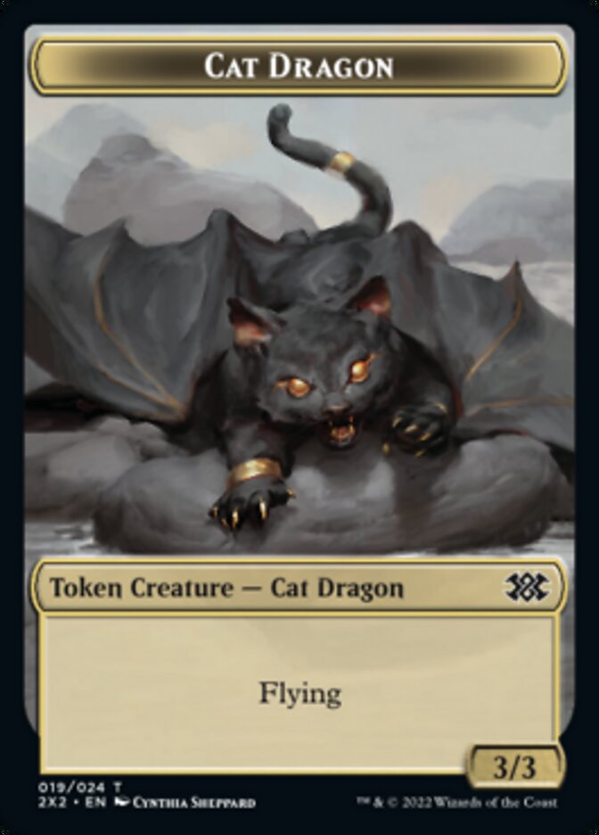 Cat Dragon // Eldrazi Scion Double-sided Token [Double Masters 2022 Tokens] - Destination Retro