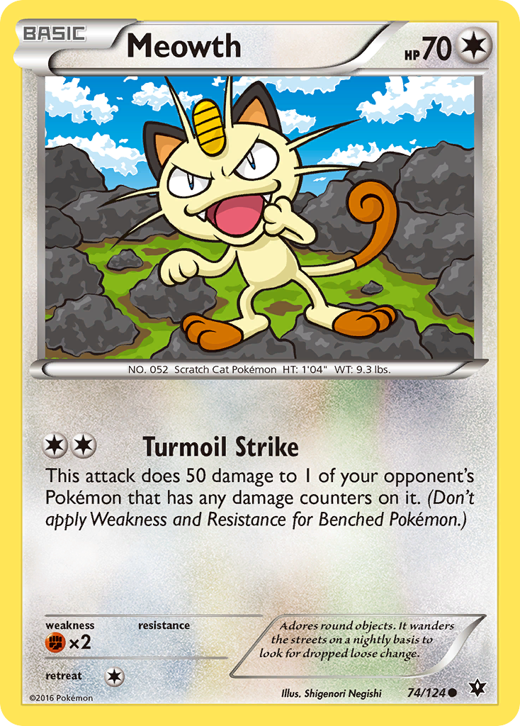 Meowth (74/124) [XY: Fates Collide] - Destination Retro
