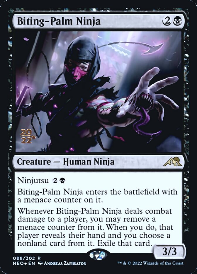 Biting-Palm Ninja [Kamigawa: Neon Dynasty Prerelease Promos] - Destination Retro