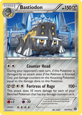 Bastiodon (70/114) [XY: Steam Siege] - Destination Retro