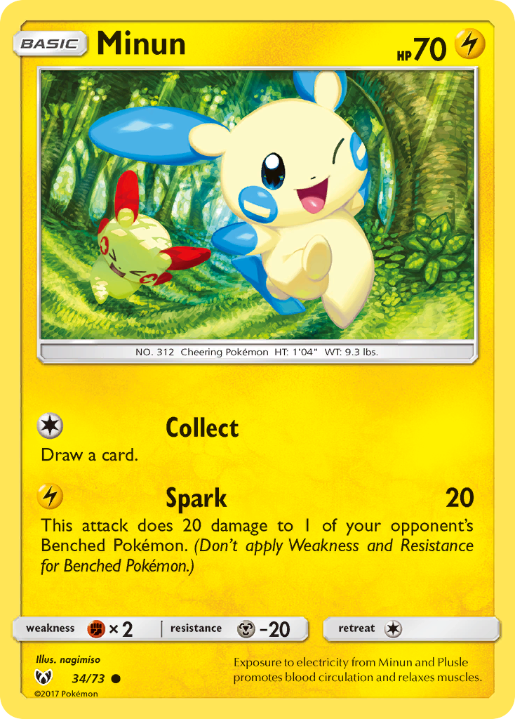 Minun (34/73) [Sun & Moon: Shining Legends] - Destination Retro