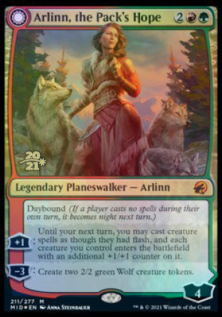 Arlinn, the Pack's Hope // Arlinn, the Moon's Fury [Innistrad: Midnight Hunt Prerelease Promos] - Destination Retro