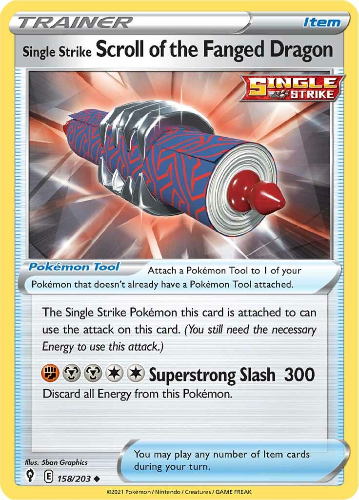 Single Strike Scroll of the Fanged Dragon (158/203) [Sword & Shield: Evolving Skies] - Destination Retro