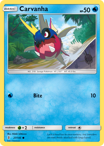 Carvanha (27/145) [Sun & Moon: Guardians Rising] - Destination Retro