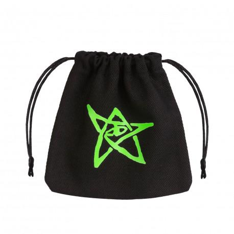 SUPPLIES - DICE BAG - ELDER SIGN (BLACK/GREEN) - Destination Retro