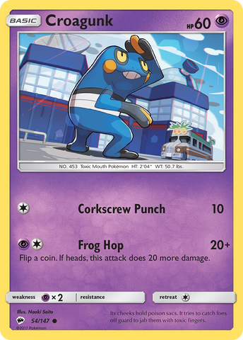 Croagunk (54/147) [Sun & Moon: Burning Shadows] - Destination Retro