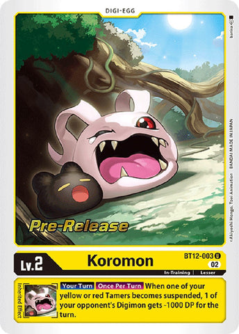 Koromon [BT12-003] [Across Time Pre-Release Cards] - Destination Retro