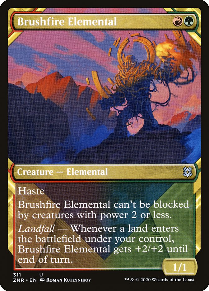 Brushfire Elemental (Showcase) [Zendikar Rising] - Destination Retro