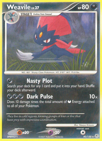 Weavile (40/130) [Diamond & Pearl: Base Set] - Destination Retro