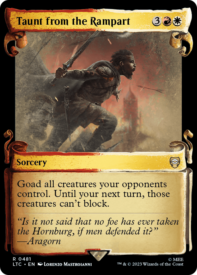 Taunt from the Rampart [The Lord of the Rings: Tales of Middle-Earth Commander Showcase Scrolls] - Destination Retro
