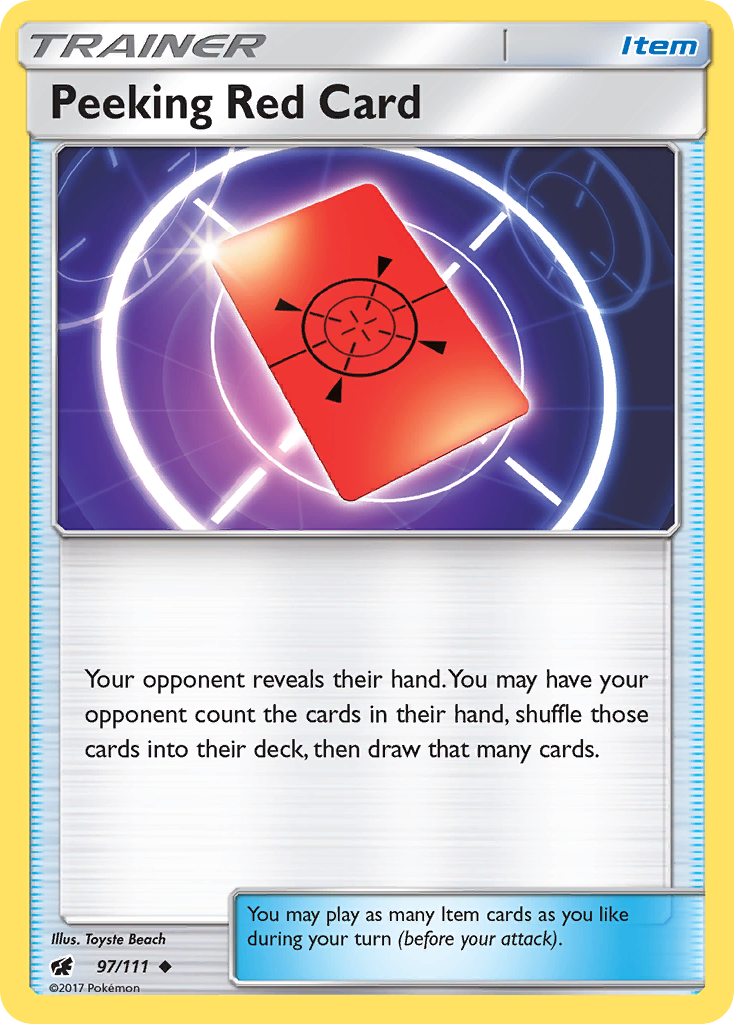 Peeking Red Card (97/111) [Sun & Moon: Crimson Invasion] - Destination Retro