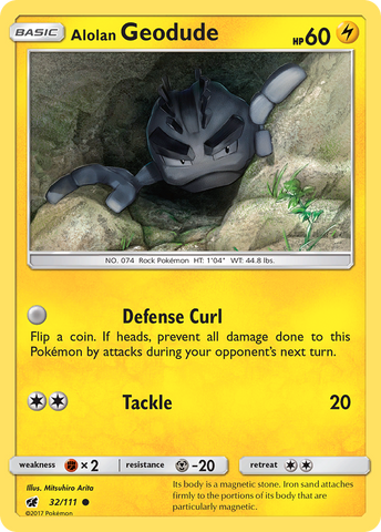 Alolan Geodude (32/111) [Sun & Moon: Crimson Invasion] - Destination Retro