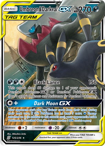 Umbreon & Darkrai GX (125/236) [Sun & Moon: Unified Minds] - Destination Retro