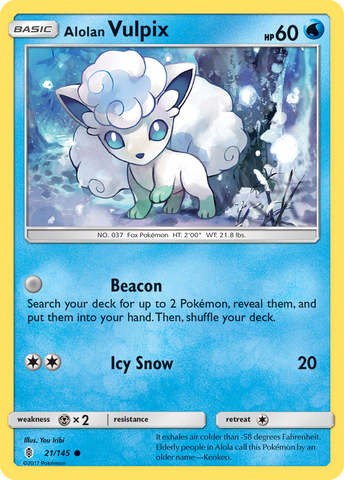 Alolan Vulpix (21/145) [Sun & Moon: Guardians Rising] - Destination Retro