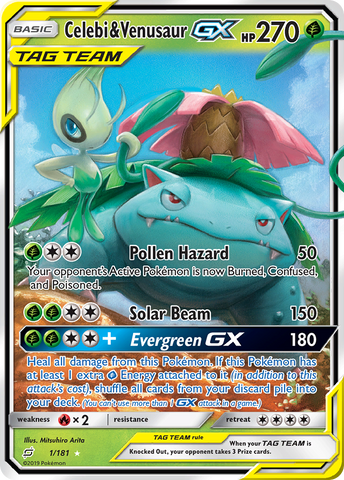 Celebi & Venusaur GX (1/181) [Sun & Moon: Team Up] - Destination Retro