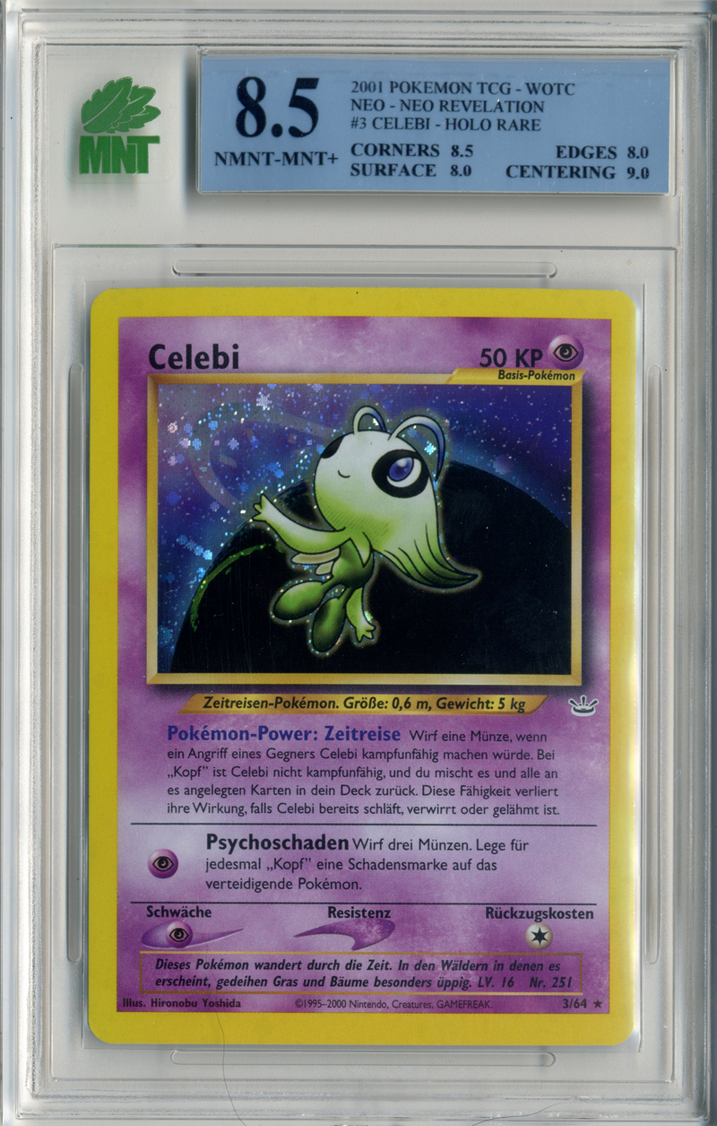 MNT - 8.5 - Celebi - Holo Rare - Neo Revelation - Destination Retro