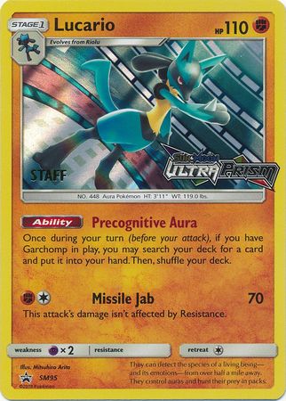 Lucario (Staff Prerelease Promo) (SM95) [Sun & Moon: Black Star Promos] - Destination Retro