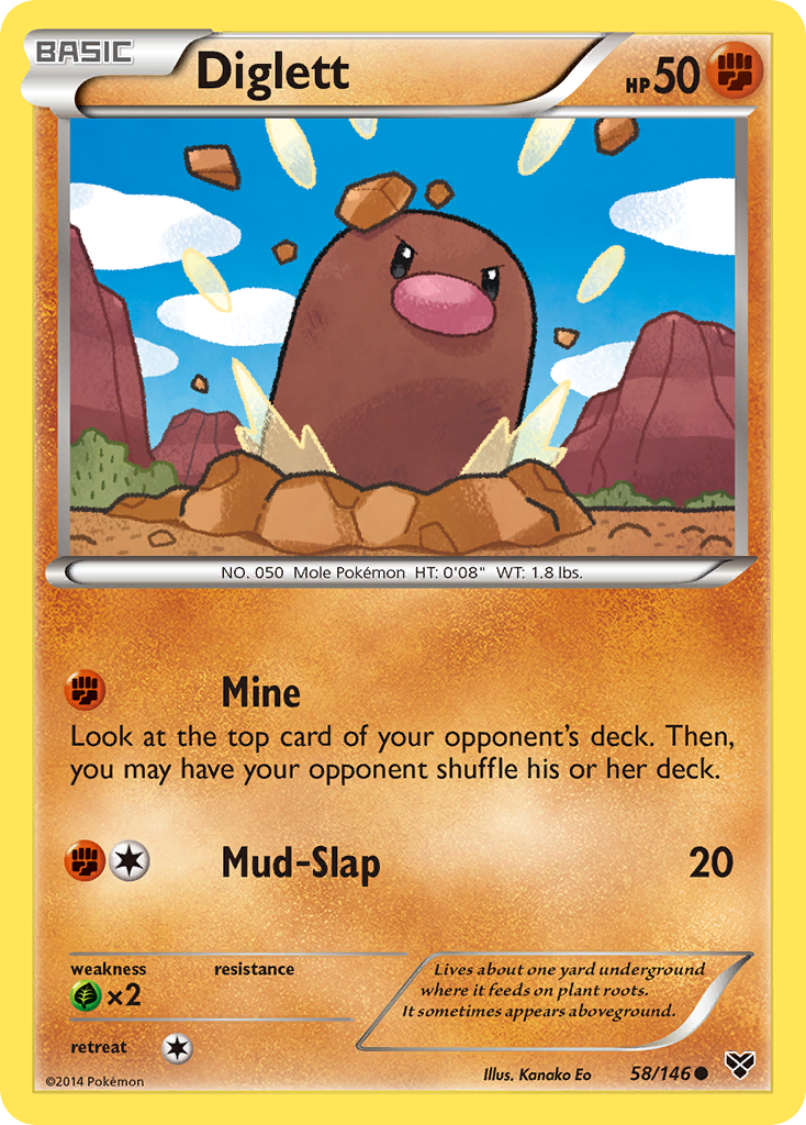 Diglett (58/146) [XY: Base Set] - Destination Retro
