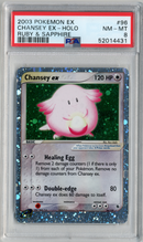 PSA - NM-MT 8 - CHANSEY EX-HOLO - EX RUBY & SAPPHIRE - Destination Retro