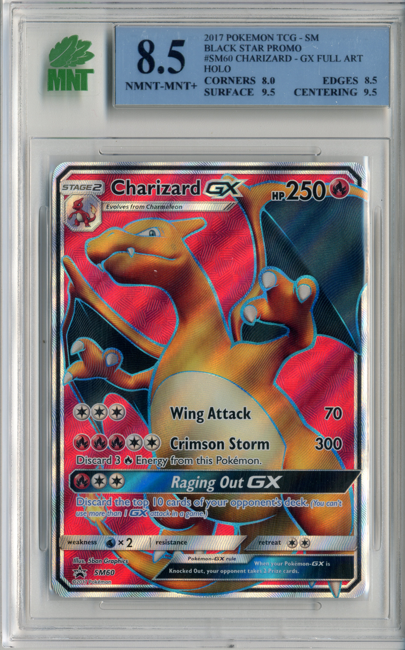 MNT - 8.5 - Charizard - GX Full Art Holo - PROMO SM60 - Destination Retro