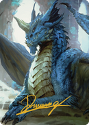 Young Blue Dragon Art Card (Gold-Stamped Signature) [Commander Legends: Battle for Baldur's Gate Art Series] - Destination Retro
