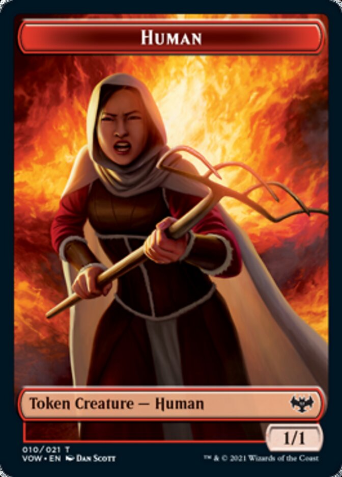 Wolf (011) // Human (010) Double-sided Token [Innistrad: Crimson Vow Tokens] - Destination Retro
